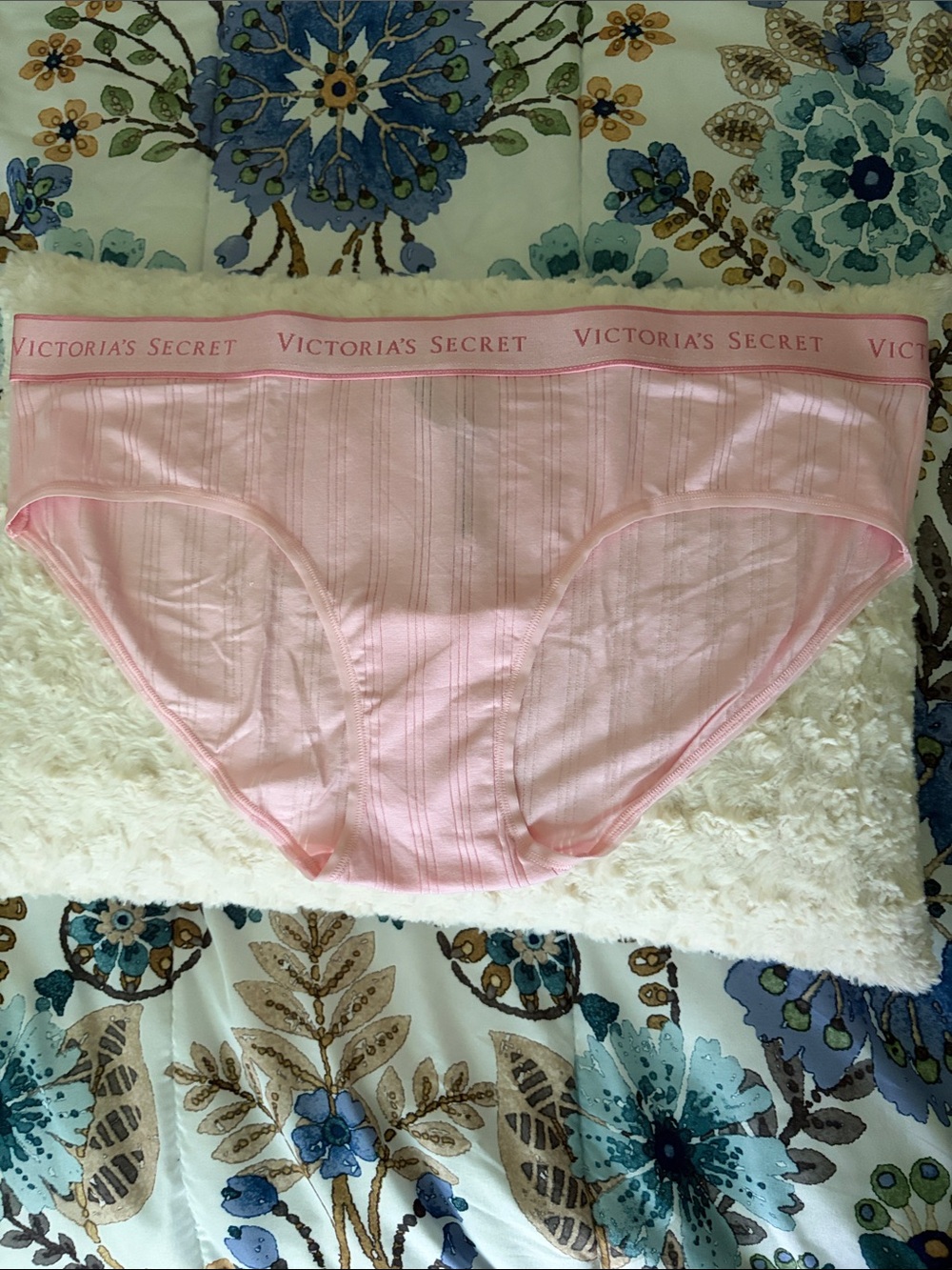 Victoria's Secret Light Pink Striped Hipster Briefs XL